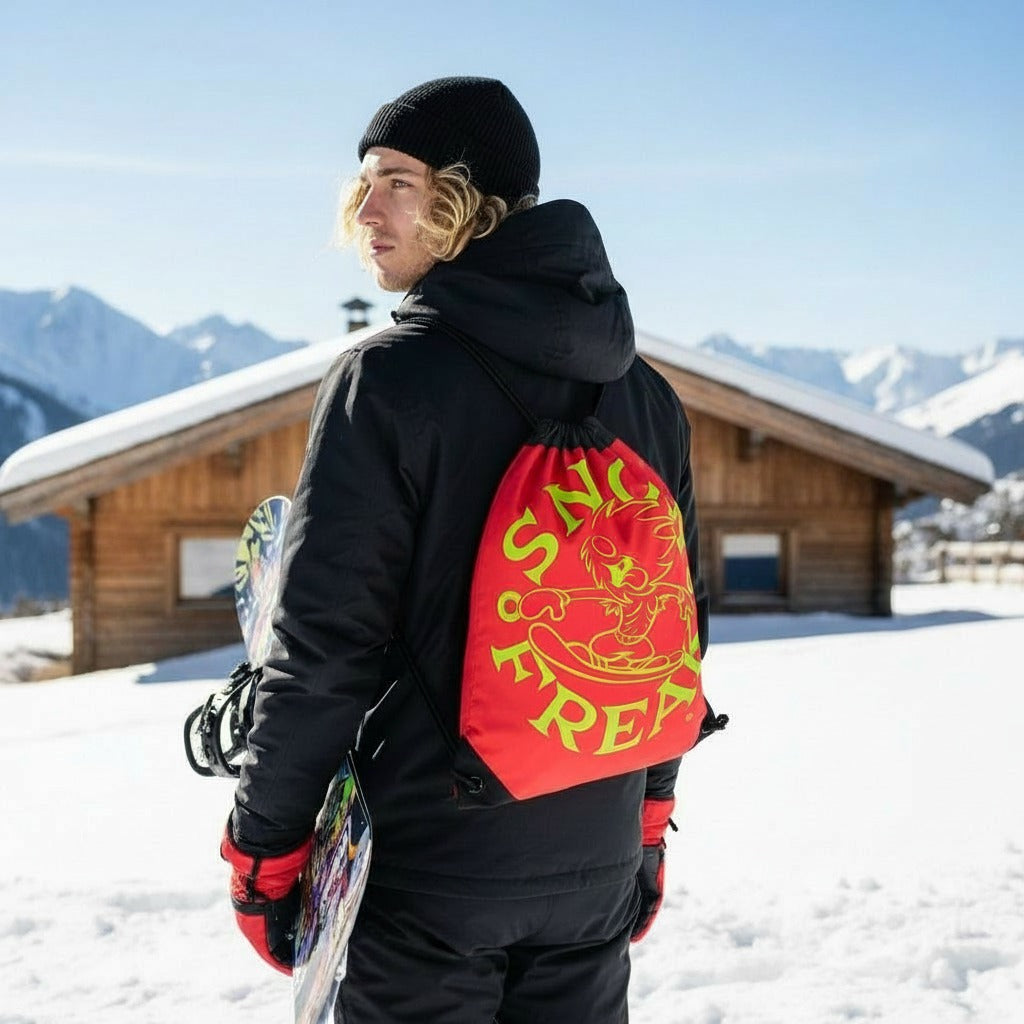 LIME 'N' YELLOW SNOW FREAK© Drawstring Bag