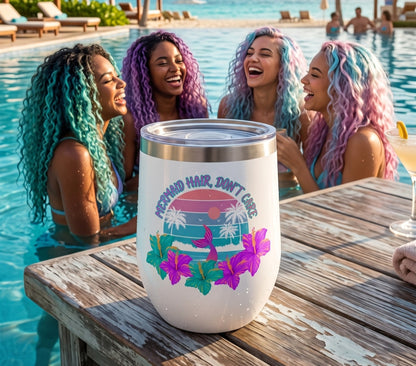 MERMAID HAIR, DON'T CARE - BEACH FREAK© Chill Wine Tumbler