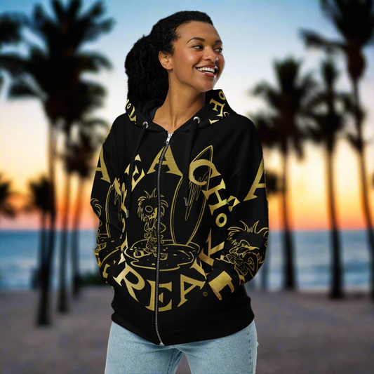 GOLD BEACH FREAK© SPLASH'D© ZIP-UP HOODIE