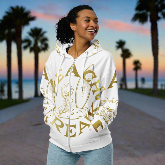 GOLD BEACH FREAK© SPLASH'D© ZIP-UP HOODIE