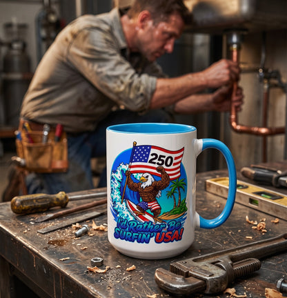 SURFIN' USA BALD EAGLE '250' LIMITED EDITION - BEACH FREAK© 15 OZ. MUG
