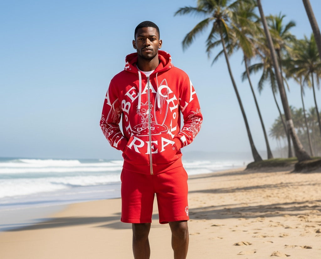 WHITE BEACH FREAK SPLASH'D© ZIP-UP HOODIE