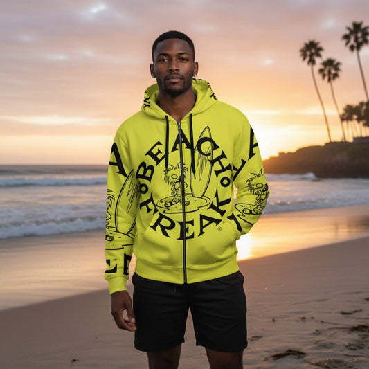 BLACK BEACH FREAK SPLASH'D© ZIP-UP HOODIE