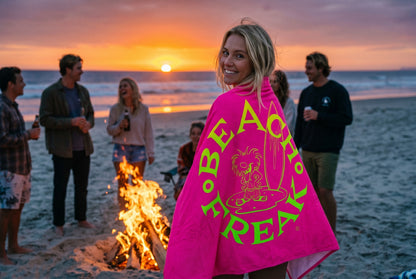 LIME 'N' YELLOW BEACH FREAK© Velveteen Plush Blanket