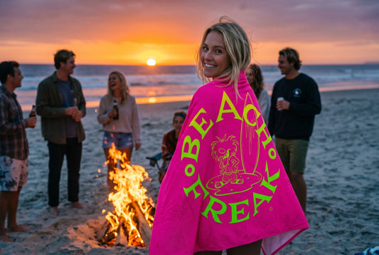 LIME 'N' YELLOW BEACH FREAK© Velveteen Plush Blanket