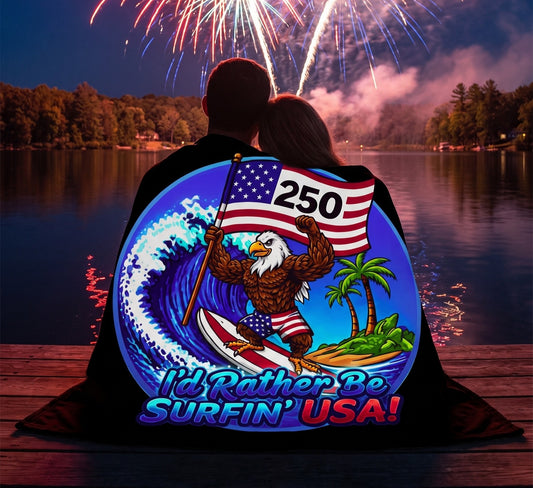 SURFIN' USA FREEDOM 250 LIMITED EDITION - BEACH FREAK© Plush Blanket