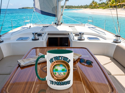 MY PORTHOLE TO PARADISE - BEACH FREAK© 15 OZ. MUG