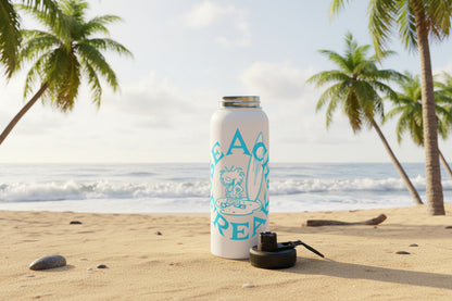 NEON BLUE BEACH FREAK© Stainless Steel SPORT Water Bottle