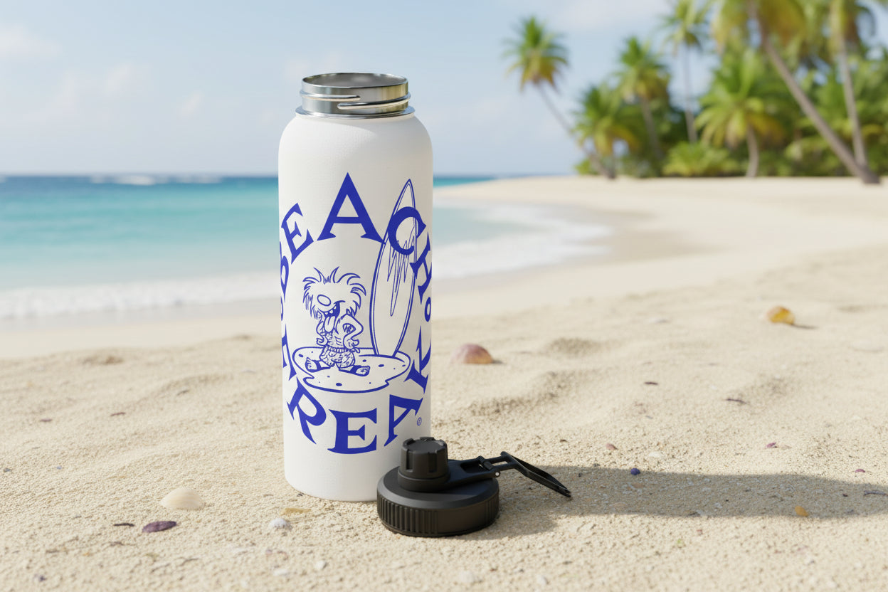 BLUE BEACH FREAK© Stainless Steel SPORT Water Bottle