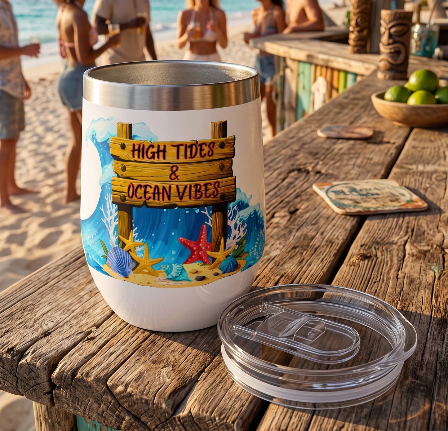 HIGH TIDES & OCEAN VIBES - BEACH FREAK© Chill Wine Tumbler