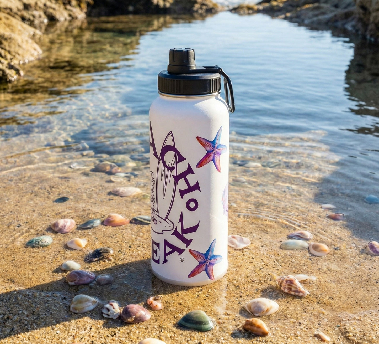 SEASHELL BEACH FREAK© Stainless Steel sport Water Bottle