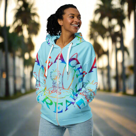 TIE-DYE BEACH FREAK© SPLASH'D© ZIP-UP HOODIE