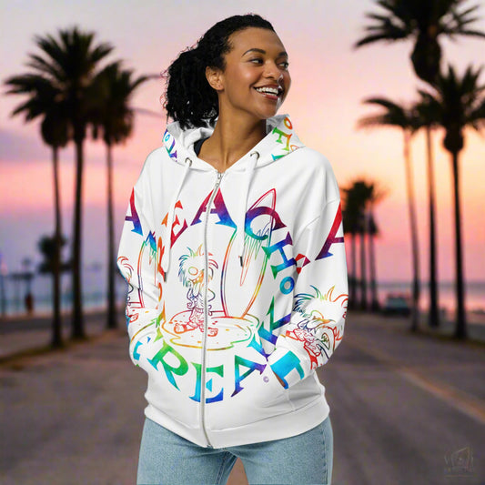 TIE-DYE BEACH FREAK© SPLASH'D© ZIP-UP HOODIE