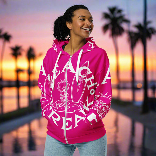 WHITE BEACH FREAK© SPLASH'D© ZIP-UP HOODIE