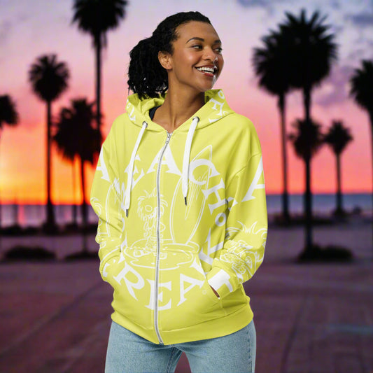 WHITE BEACH FREAK© SPLASH'D© ZIP-UP HOODIE