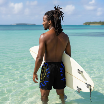 BLUE & YELLOW BEACH FREAK© SPLASH'D© MEN'S SWIM TRUNKS