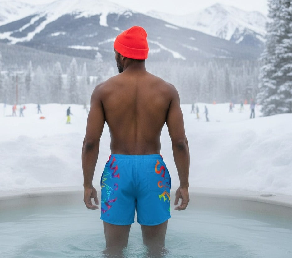 TIE-DYE SNOW FREAK© SPLASH'D© MEN'S SWIM TRUNKS