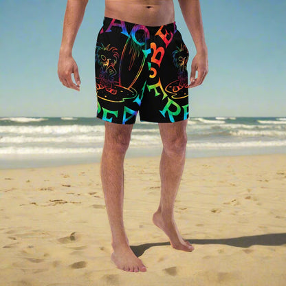 TIE-DYE BEACH FREAK© SPLASH'D© MEN'S SWIM TRUNKS