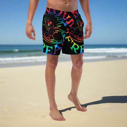 TIE-DYE SNOW FREAK© SPLASH'D© MEN'S SWIM TRUNKS