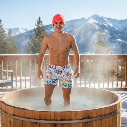 TIE-DYE SNOW FREAK© SPLASH'D© MEN'S SWIM TRUNKS