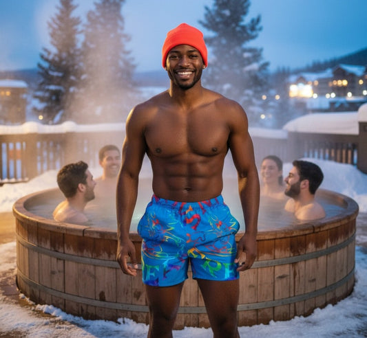 TIE-DYE SNOW FREAK© SPLASH'D© MEN'S SWIM TRUNKS