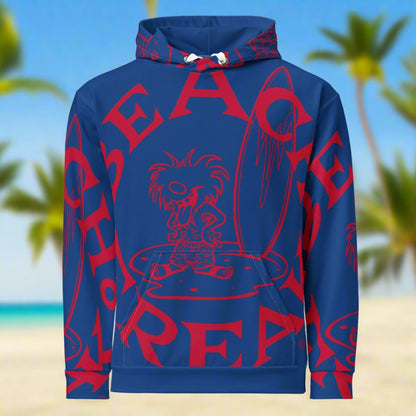 NEON RED BEACH FREAK© SPLASH'D© Hoodie