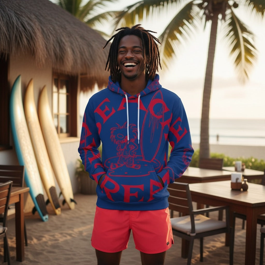 NEON RED BEACH FREAK SPLASH'D© Hoodie