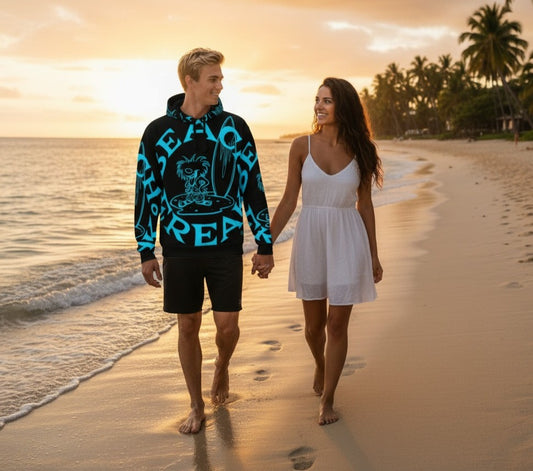 NEON BLUE BEACH FREAK SPLASH'D© Hoodie