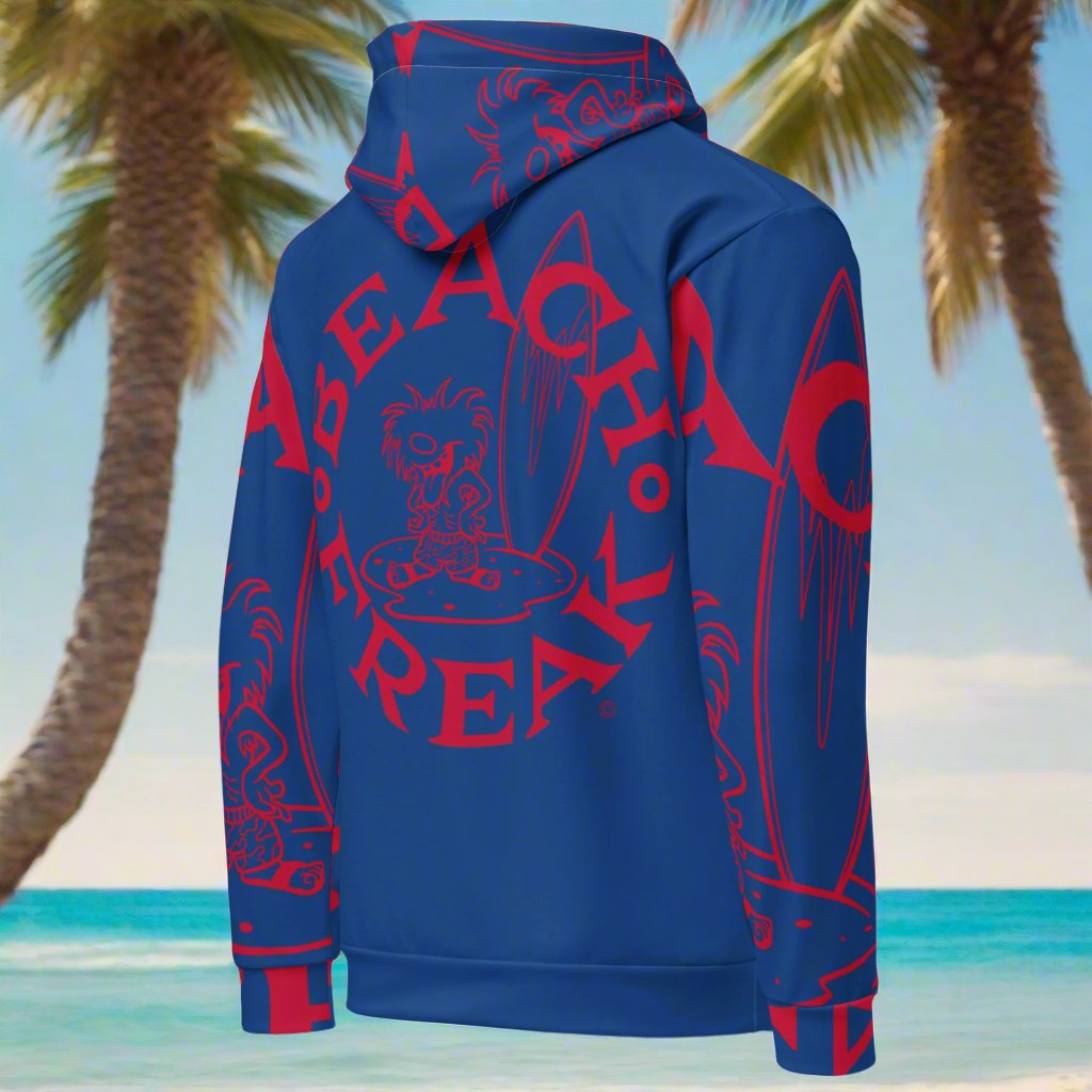 NEON RED BEACH FREAK© SPLASH'D© Hoodie