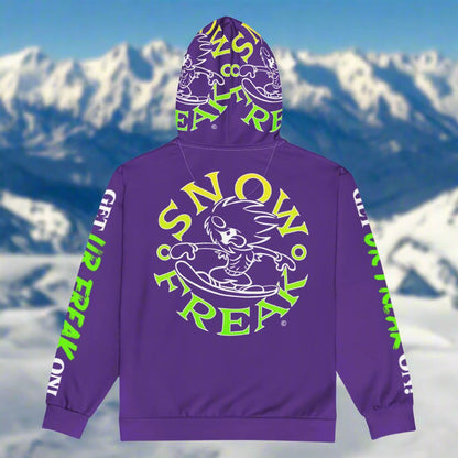 PURPLE SNOW FREAK© TRADITIONAL ZIP-UP HOODIE