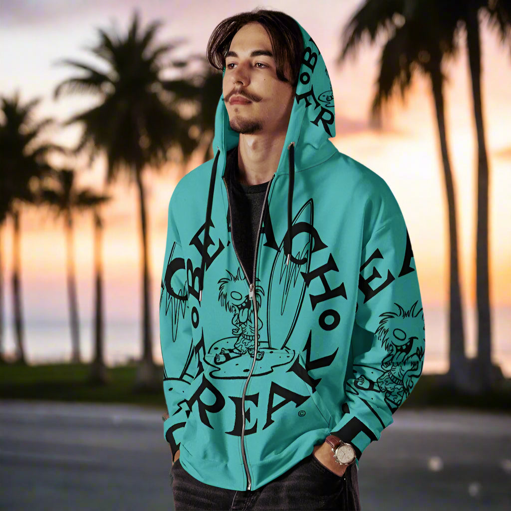 BLACK BEACH FREAK© SPLASH'D© ZIP-UP HOODIE
