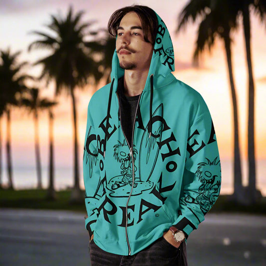 BLACK BEACH FREAK© SPLASH'D© ZIP-UP HOODIE