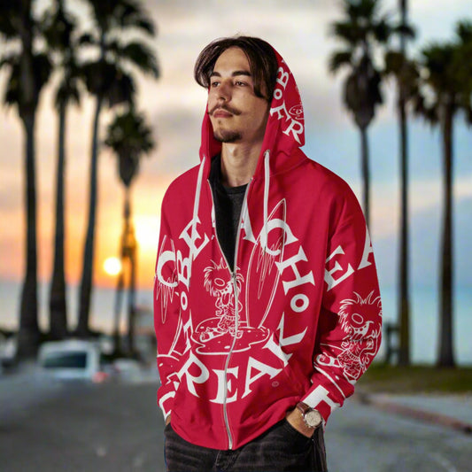 WHITE BEACH FREAK© SPLASH'D© ZIP-UP HOODIE