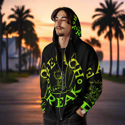 LIME 'N' YELLOW BEACH FREAK© SPLASH'D© ZIP-UP HOODIE