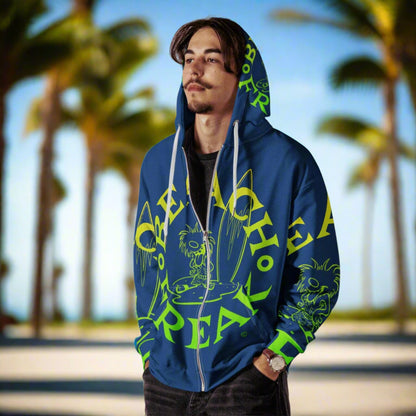 LIME 'N' YELLOW BEACH FREAK© SPLASH'D© ZIP-UP HOODIE