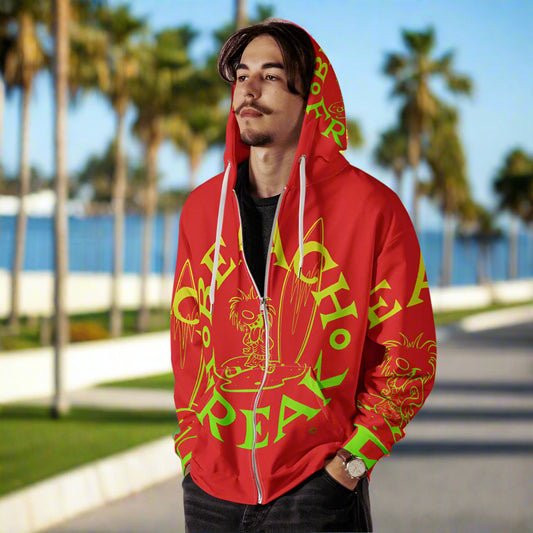 LIME 'N' YELLOW BEACH FREAK© SPLASH'D© ZIP-UP HOODIE