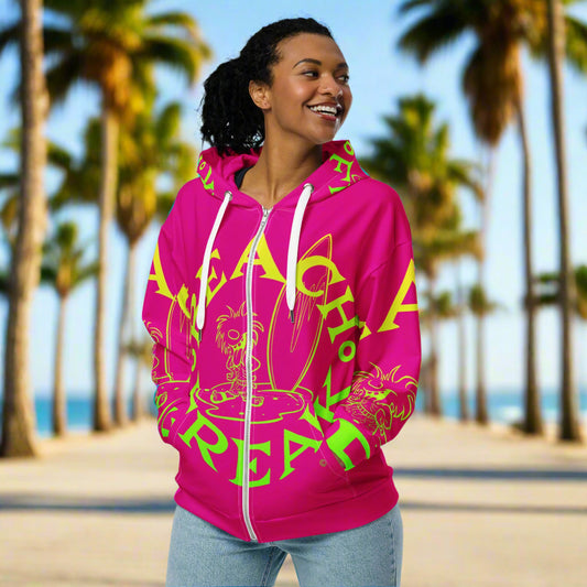 LIME 'N' YELLOW BEACH FREAK© SPLASH'D© ZIP-UP HOODIE