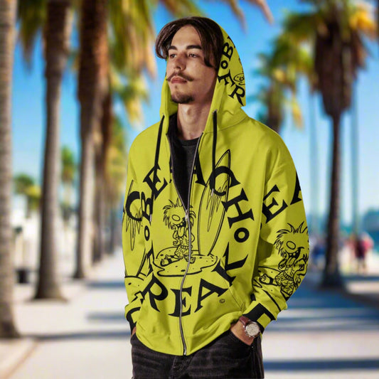 BLACK BEACH FREAK© SPLASH'D© ZIP-UP HOODIE