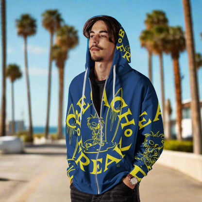 YELLOW BEACH FREAK© SPLASH'D© ZIP-UP HOODIE