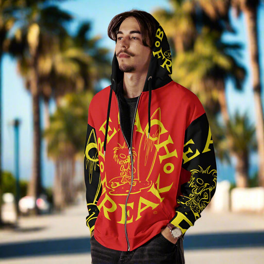 YELLOW BEACH FREAK© SPLASH'D© ZIP-UP HOODIE