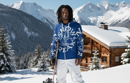 WHITE SNOW FREAK SPLASH'D© ZIP-UP HOODIE