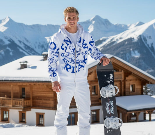 BLUE SNOW FREAK SPLASH'D© ZIP-UP HOODIE