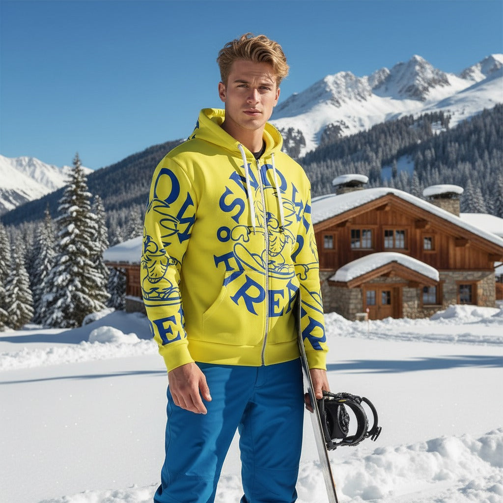 BLUE SNOW FREAK SPLASH'D© ZIP-UP HOODIE