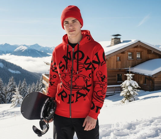 BLACK SNOW FREAK SPLASH'D© ZIP-UP HOODIE