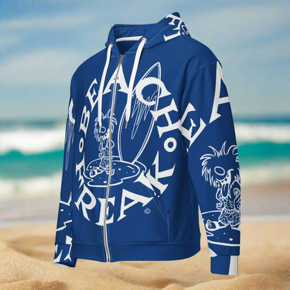 WHITE BEACH FREAK© SPLASH'D© ZIP-UP HOODIE