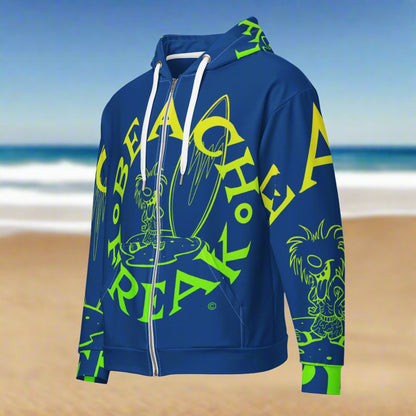 LIME 'N' YELLOW BEACH FREAK© SPLASH'D© ZIP-UP HOODIE