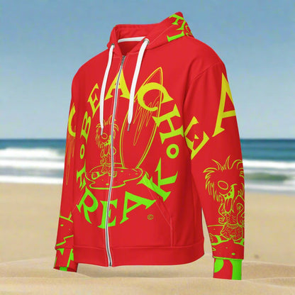 LIME 'N' YELLOW BEACH FREAK© SPLASH'D© ZIP-UP HOODIE