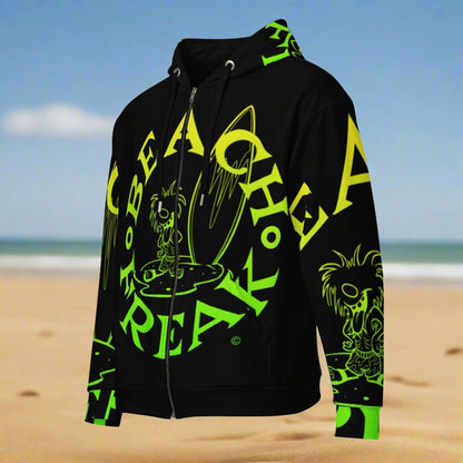 LIME 'N' YELLOW BEACH FREAK© SPLASH'D© ZIP-UP HOODIE