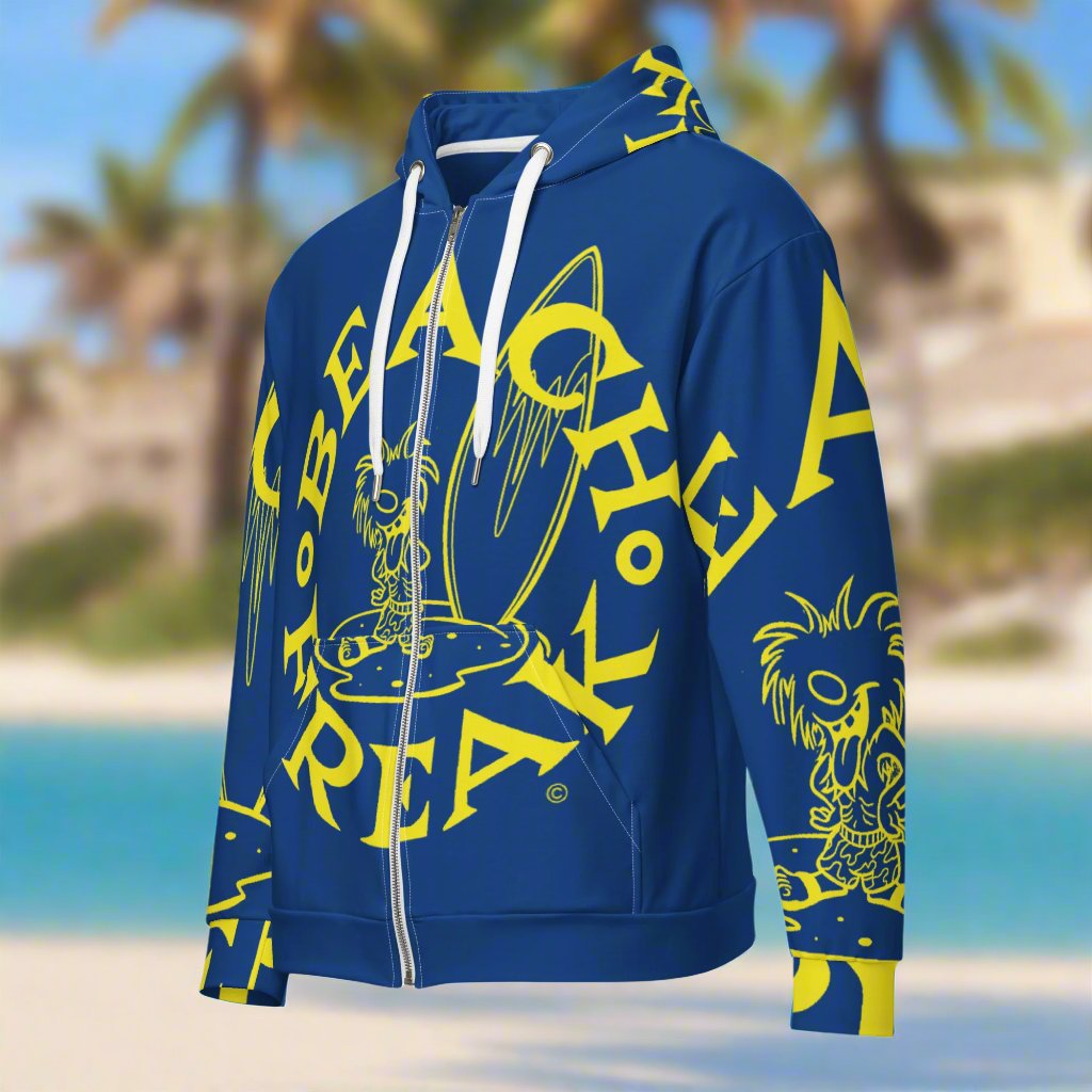 YELLOW BEACH FREAK© SPLASH'D© ZIP-UP HOODIE
