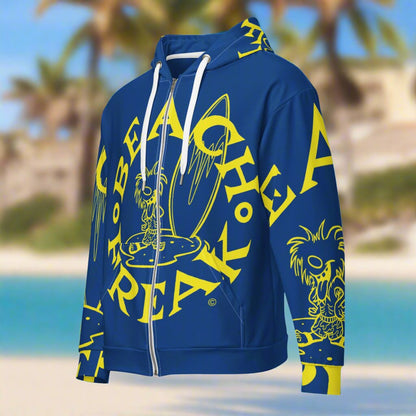YELLOW BEACH FREAK© SPLASH'D© ZIP-UP HOODIE